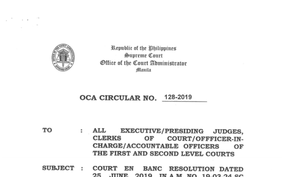 OCA-Circular No. 128-2019 (Legal Fees)