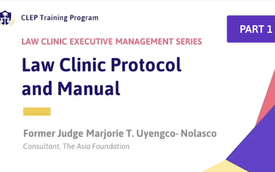 PART 1 Law Clinic Protocol and Manual